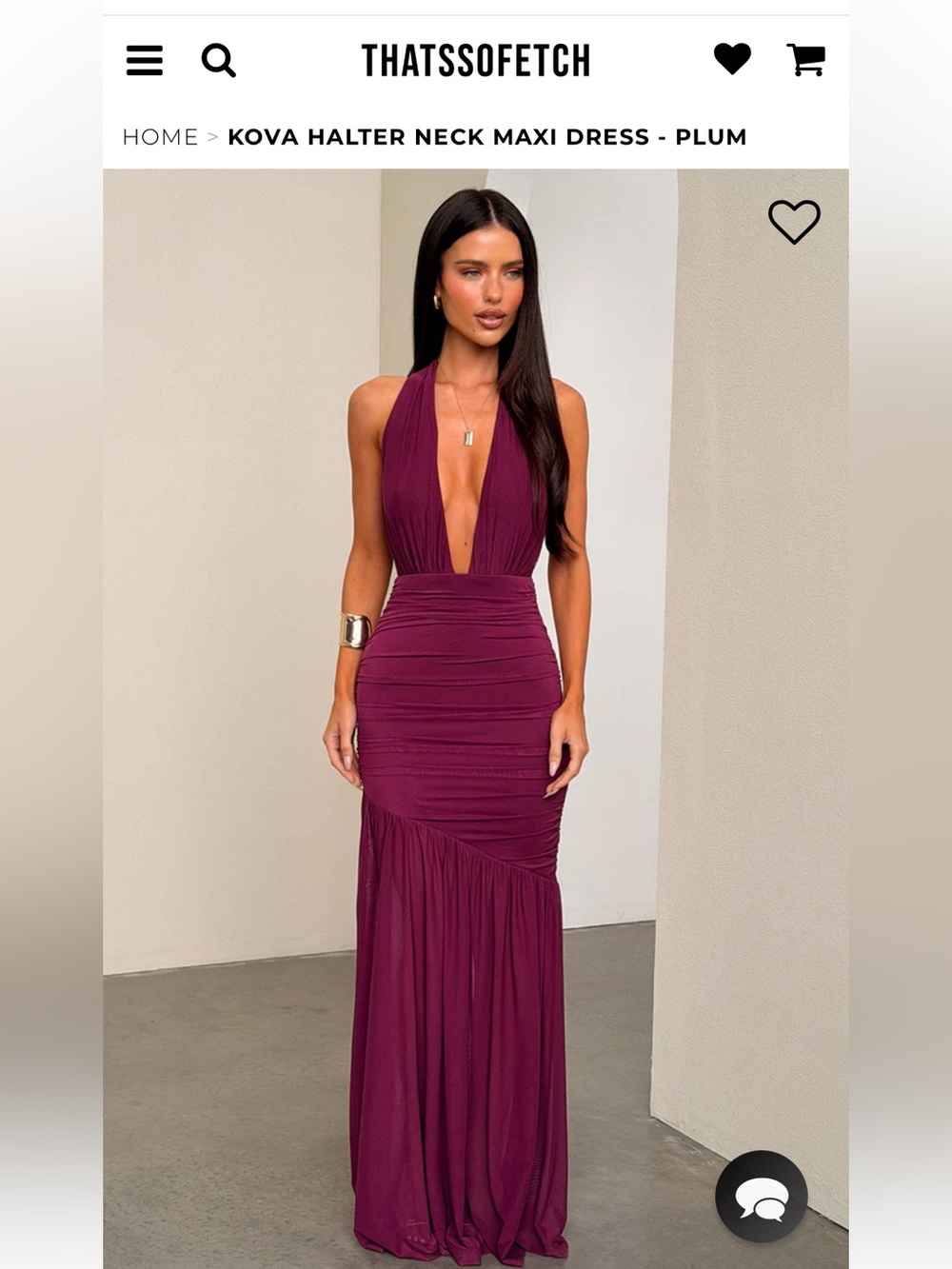 Halter Neck Maxi Dress - Plum